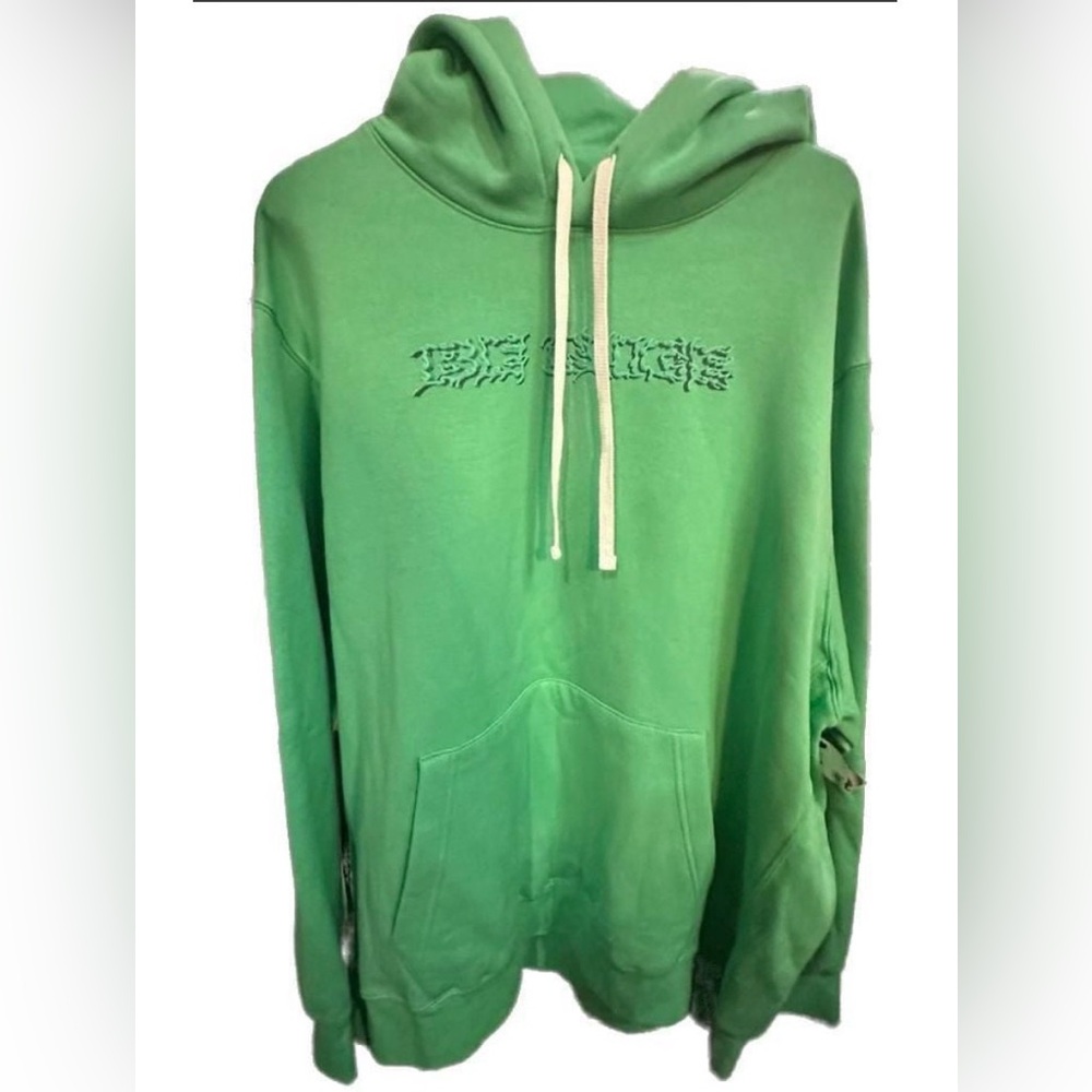 Nike Sportswear Club Fleece "Be Nice" Tribal Swoosh Pullover Hoodie Green